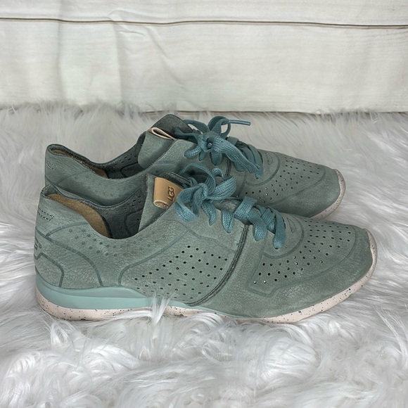 UGG Shoes - UGG Teal Green Perforated Leather Sneakers